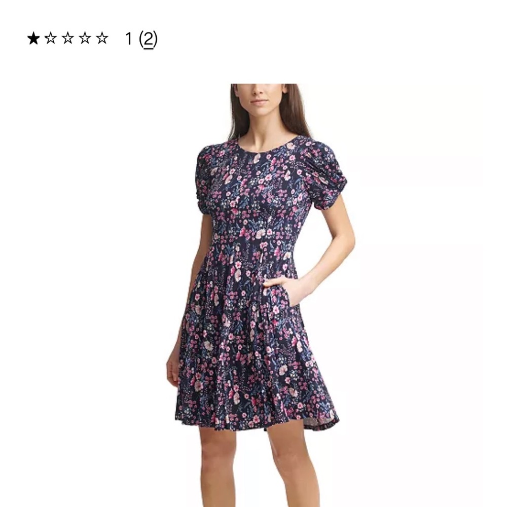 Like new! Jesica Howard , Petite Puff-Sleeve Fit & Flare Dress